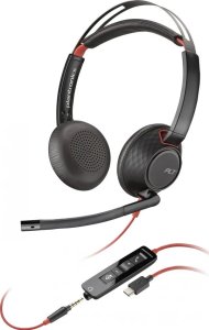 Słuchawki Poly Poly Blackwire 5220 Stereo Wired Headset, USB-C, 3.5mm, USB-C/A Adapter (Bulk), Black 1