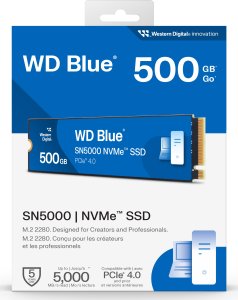 Dysk SSD WD Blue SN5000 500GB M.2 2280 PCI-E x4 Gen4 NVMe (WDS500G4B0E) 2