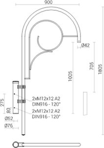 ROSA Wysięgnik Rosa WTM-20/1 FI42 476201/C35 2