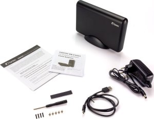 Kieszeń Fantec DB-F35U3 Zewnętrzna obudowa dysku z czarnego aluminium Nadaje się do 8,89 cm 3,5 calowych dysków SATA I/II/III 5