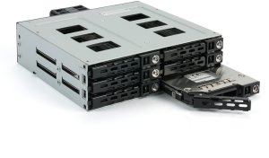 Kieszeń Fantec FANTEC MR-SA1262-12G Płytka tylna dla sześciu 6,35-8,89cm 2,5/3,5 cali HDD/SSD maksymalna wysokość 9,52mm w 13,3cm-5,25 cali wkładzie 2