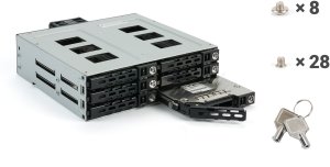 Kieszeń Fantec FANTEC MR-SA1262-12G Płytka tylna dla sześciu 6,35-8,89cm 2,5/3,5 cali HDD/SSD maksymalna wysokość 9,52mm w 13,3cm-5,25 cali wkładzie 4