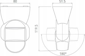GTV Czujnik mikrofalowy ruchu GTV AE-CM9000-00 cm-9 1200W AC220-240V 50/60Hz kąt działania 180* zasięg 5-15m ± 15- 35m IP65 współpracuje z LED NT biały 2