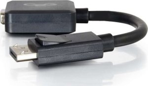 Adapter AV C2G C2G 8in DisplayPort to VGA Adapter - DP to VGA Adapter Converter - Black - M/F - DisplayPort-Kabel - DisplayPort (M) zu HD-15 (VGA) (W) - 20.32 cm - eingerastet - Schwarz 2