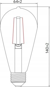 GTV Żarówka GTV Filament LD-ST64FL4-30 6W E27 ST64 3000K 6000lm transparentna 4