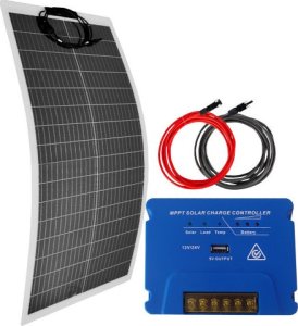 Ładowarka solarna SolarFam Zestaw solarny 100W 12V MPPT 2xUSB 1