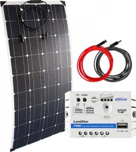 SolarFam Zestaw solarny 100W 12V PWM USB 1