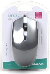 Mysz Omega OMEGA MYSZ MOUSE 1000/1600/2000 DPI RUBBER GRAY [45541] 4