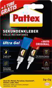 Pistolet do kleju Pattex Pattex Sekundenkleber 1x Ultragel 3g  1x Flüssig 3g gratis 1