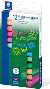 Staedtler STAEDTLER Wandtafelkreide farbig 12St Etui 2