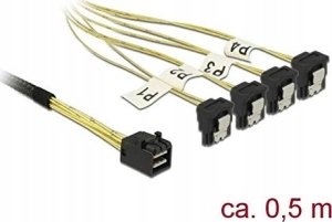 Delock DELOCK SAS-Kabel MiniSAS HD SFF-8643 > 4xSATA 7Pin gew. 0.5m 1