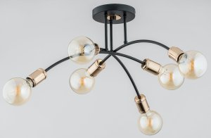 Lampa sufitowa Alfac Alfa Lanti 60817 plafon lampa sufitowa 6x60W E27 czarny/bursztynowy 4