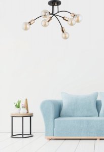 Lampa sufitowa Alfac Alfa Lanti 60817 plafon lampa sufitowa 6x60W E27 czarny/bursztynowy 5