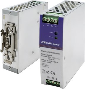Qoltec Przemysłowy zasilacz na szynę DIN 24V 150W 6.25A 6