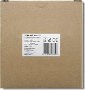 Qoltec Przemysłowy zasilacz na szynę DIN 12V 75W 6.3A 5