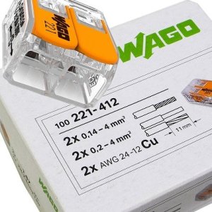 Szybkozłączka Wago 2x0,2-4mm2 klik 221-412 100szt 1