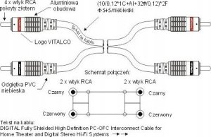 Kabel Vitalco KABEL 2XRCA - 2XRCA CHINCH 2RCA DIGITAL 3M 3