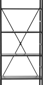 Fromm & Starck Regał na książki loftowy ze stalową ramą 28 x 60 x 182 cm czarny Regał na książki loftowy ze stalową ramą 28 x 60 x 182 cm czarny (10260382) 4