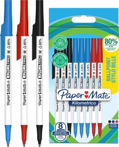 Paper Mate Długopis Kilometrico Recyklingowany M Sortowany 8 sztuk w blistrze 3