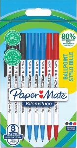 Paper Mate Długopis Kilometrico Recyklingowany M Sortowany 8 sztuk w blistrze 4