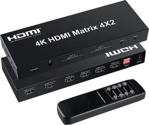 Reagle HDMI Matrix 4x2 rozdzielacz SWITCH SPLITTER + pilot Toslink Jack 1