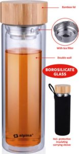 Alpina Alpina - Butelka termiczna ze szkła (podwójne ścianki) 450 ml 12