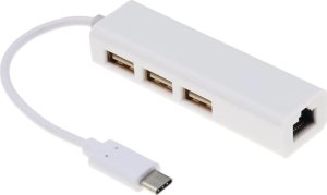 HUB USB Reagle HUB USB-C do 3 x USB 2.0 / ethernet RJ45 karta sieciowa adapter internet 7