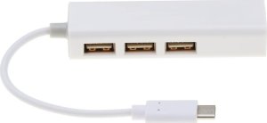 HUB USB Reagle HUB USB-C do 3 x USB 2.0 / ethernet RJ45 karta sieciowa adapter internet 8