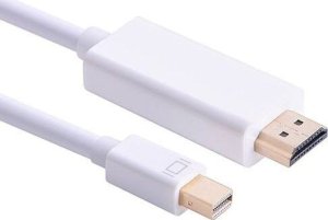 Adapter USB Co2 mini Dp DisplayPort do HDMI 1,8m biały przewód kabel 1