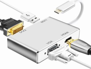 Adapter USB Eaton Konwerter 4 w 1 USB Type C na VGA / DVI 4K / HDMI 4K / USB 1