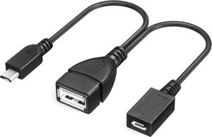 Adapter USB Vention Kabel micro USB męski do USB 2.0 żeński OTG + zasilanie micro USB żeński 1