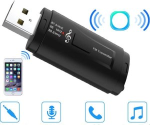 Adapter bluetooth SwiatKabli Adapter Receiver odbiornik Bluetooth jack 3,5mm AUX Transmiter FM Mikrofon 1