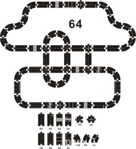 WaytoPlay Droga do układania gumowa 64 el. tor samochodowy 1