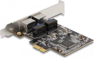 Karta sieciowa Delock DeLOCK PCIE x1 to 2x RJ45 Gbit, network camera 2