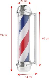 Physa Plafon podświetlany pole barber shop BB-02 srebrny duży 2
