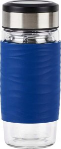 Emsa Emsa Tea Mug thermal tea mug 0.4 liters (blue/transparent, glass, screw cap) 1