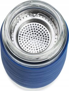 Emsa Emsa Tea Mug thermal tea mug 0.4 liters (blue/transparent, glass, screw cap) 4