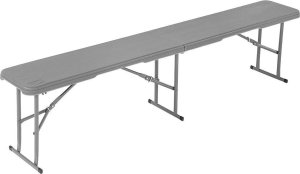 Saska Garden ŁAWKA CATERINGOWA SKŁADANA 183X28X43CM SZARA 2