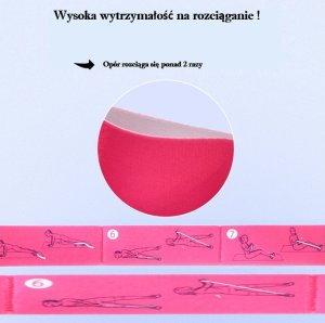 Guma, taśma do Yogi Joga / Różowa 3