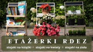 Home Styling Collection KWIETNIK ETAŻERKA ZIOŁOWNIK DRABINKA STOJAK NA KWIATY RDEZ BIAŁY 1