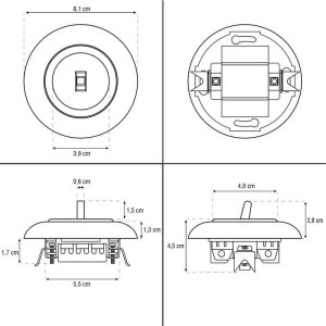 Electromalt Electromalt EX.one Włącznik krzyżowy z ramką czerń 4
