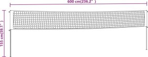 vidaXL vidaXL Siatka do badmintona, żółto-czarna, 600x155 cm, polietylen 8