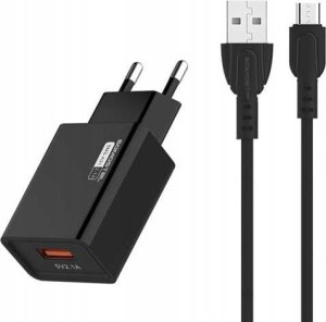 Ładowarka ŁADOWARKA SIECIOWA 2A + KABEL MICRO USB CZARNY SOMOSTEL 2100mA SMS-A31> 2