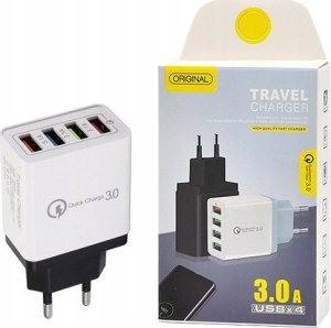 Ładowarka Vega ŁADOWARKA SIECIOWA 3A QUICK 3.0 FAST CHARGER 3100MAH 4XUSB BIAŁY BOX> 1