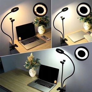 Lampka biurkowa Vega ECOBOX LAMPA LED + UCHWYT UNIWERSALNY RING SELFIE LAMPKA 12W> 2