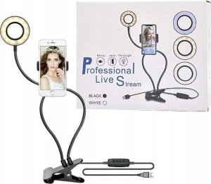 Lampka biurkowa Vega ECOBOX LAMPA LED + UCHWYT UNIWERSALNY RING SELFIE LAMPKA 12W> 3