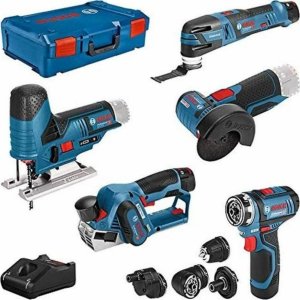 Zestaw elektronarzędzi Bosch Bosch 5-piece 12-volt tool set, GSR + GOP + GHO + GWS + GST (blue, 3x Li-ion battery, XL-BOXX) 1