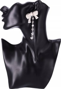 Slowmoose Kolczyki długie z kokardą - srebrne 3