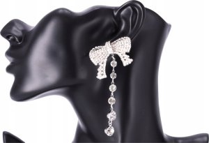 Slowmoose Kolczyki długie z kokardą - srebrne 4