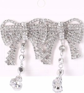 Slowmoose Kolczyki długie z kokardą - srebrne 5